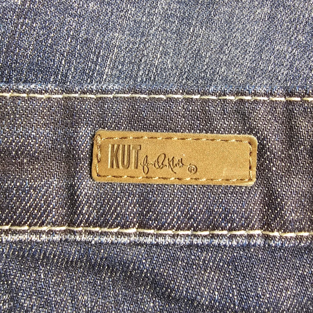Kut From The Kloth Natalie Crop Jeans Women Size 6 Dark Wash Cuffed Denim - Picture 4 of 15